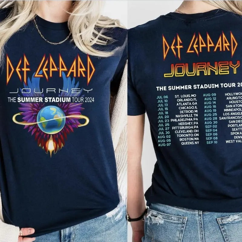 Def-Leppard And Journey Summer Stadium Tour 2024 Shirt, Journey Tour Shirt, Def Leppard Shirt, Rock Music, Def Leppard...