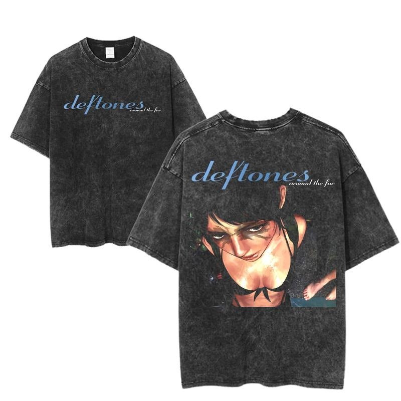 Deftones Around The Fur Graphic Tee, Chainsaw Man Anime Art Shirt, Manga Inspired Fashion, Unisex Deftones Streetwear Top...