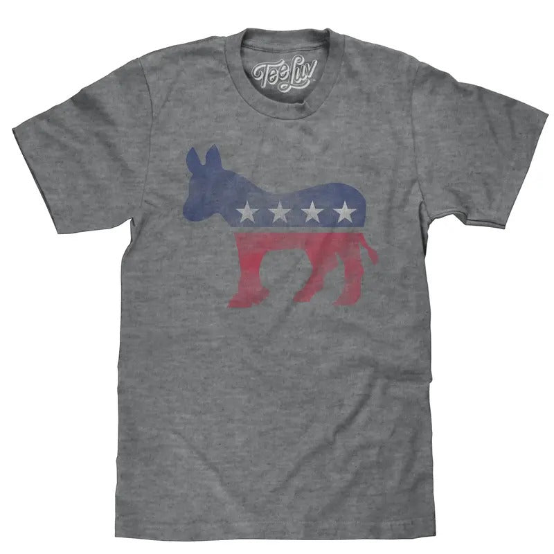 Democrat Donkey T-Shirt - Gray Hoodie, Sweatshirt | GrindPrints.com