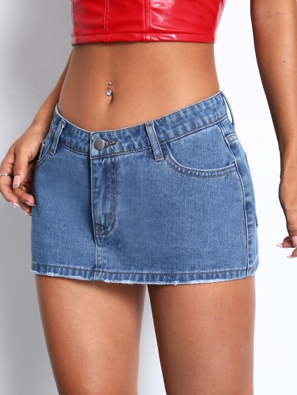 Denim Mini Skirt Y2k Trendy Low Waisted Straight Hem Short Jean Skirts T-Shirts, Hoodie, Sweatshirt | GrindPrints.com