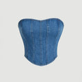 Denim Strapless Asymmetrical Hem Zip Up Sleeveless Crop Tube TopY2K T-Shirts, Hoodie, Sweatshirt | GrindPrints.com