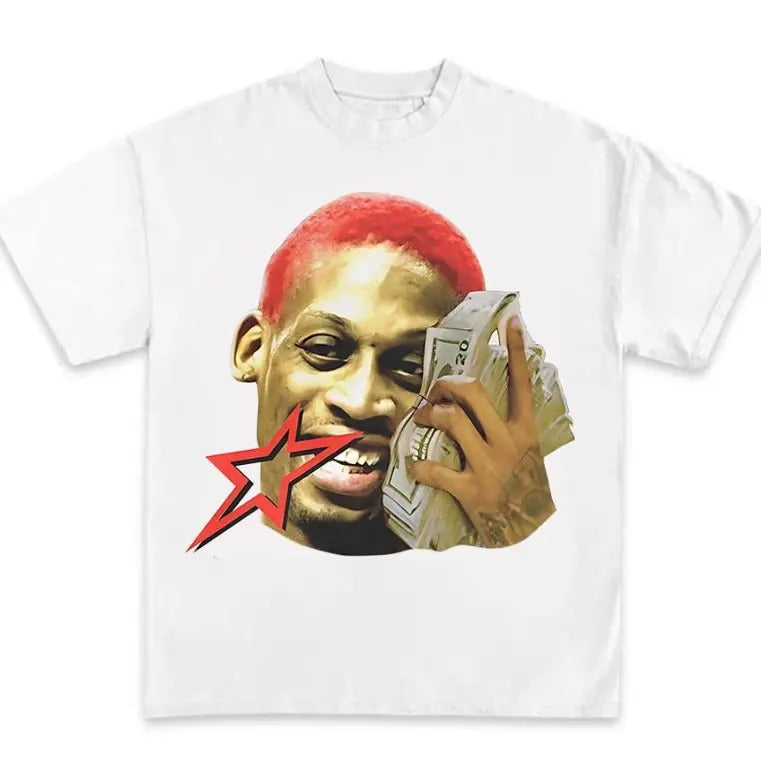 Dennissss Rodmannn RED Star Tee, Timeless Rap Tee Hoodie, Sweatshirt | GrindPrints.com