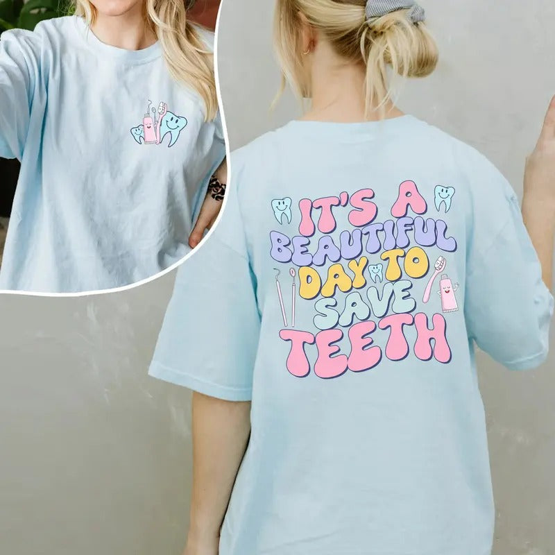 Dentist 'S Day Save Teeth Shirt Dentist Dental Casual Cotton T-Shirts, Hoodie, Sweatshirt