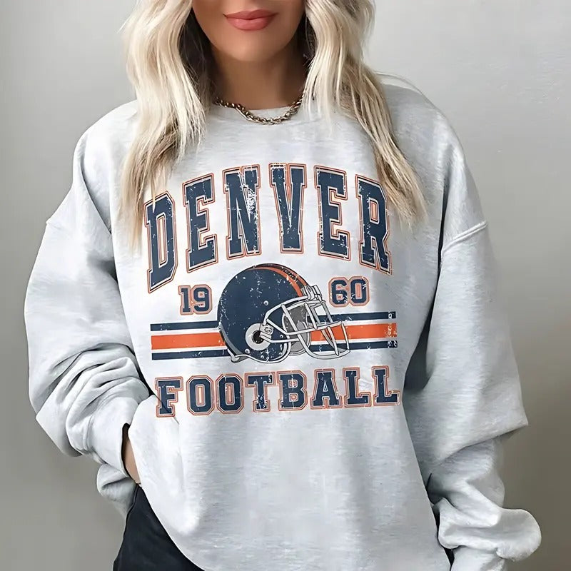 Denver 1960 Football Sweatshirt Denver Bronco Shirt Football Fan Gift Hoodie | GrindPrints.com