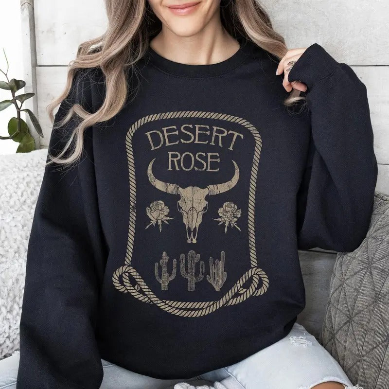 Desert Rose Skull Western Country T-Shirts, Hoodie, Sweatshirt