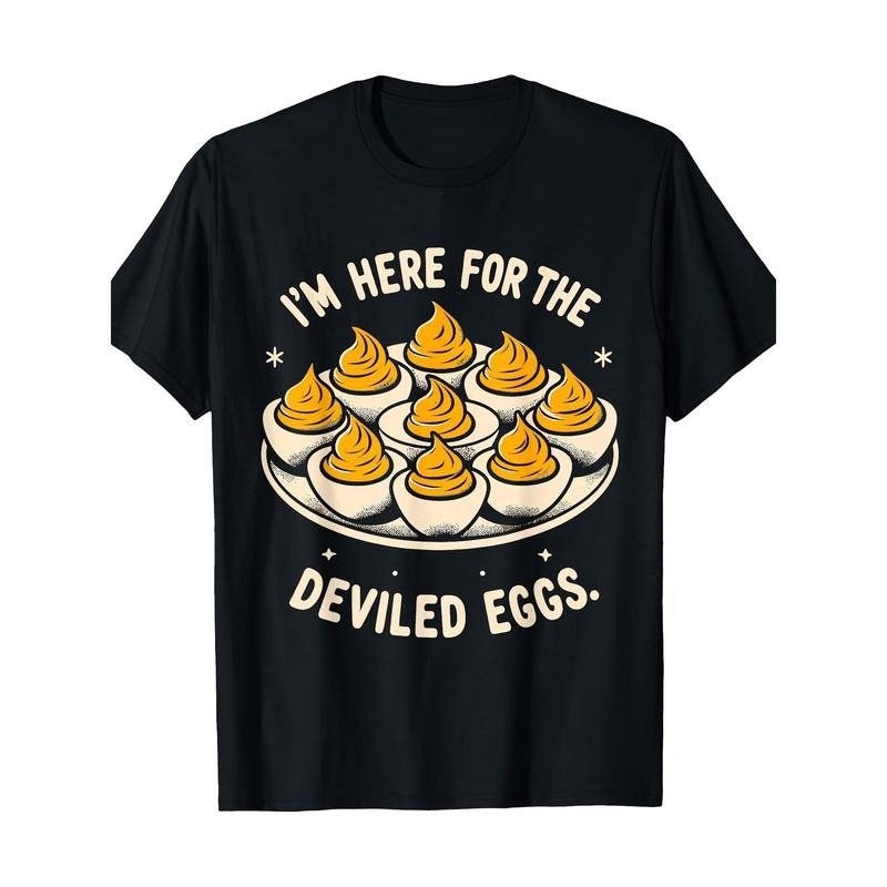 Deviled Egg Funny I'm Here For The Deviled Eggs T-Shirt-220g-100%cotton made in usa Hoodie, Sweatshirt | GrindPrints.com