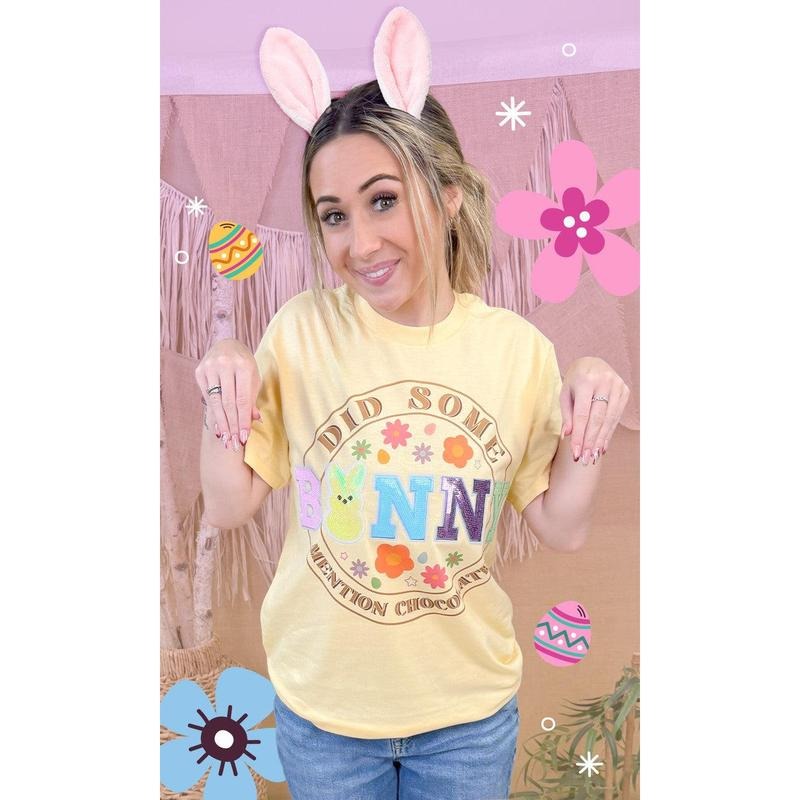 Did Some Bunny Mention Chocolate Easter Graphic T-Shirt Hoodie, Sweatshirt | GrindPrints.com