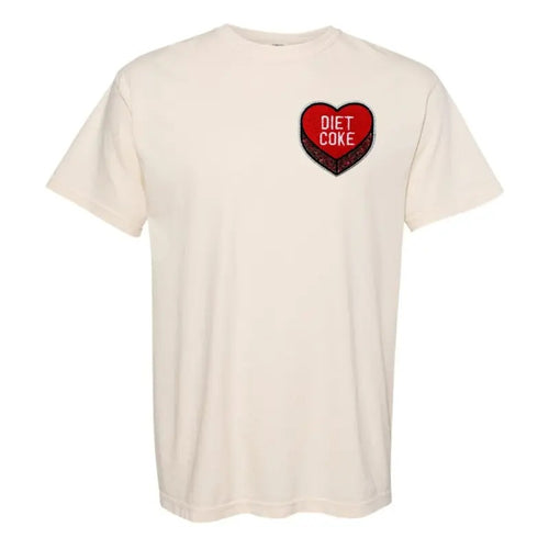 'Diet Coke Candy Heart' Letter Patch T-Shirt Hoodie, Sweatshirt | GrindPrints.com