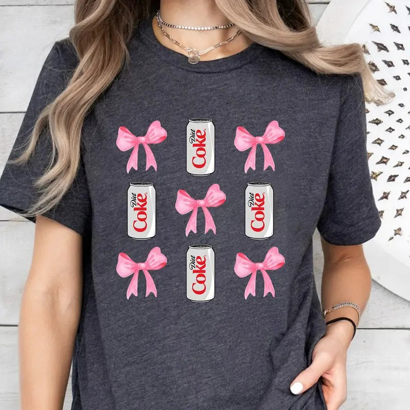 Diet Coke Croquette Bow Shirt, Diet Coke Shirt, Diet Coke Crewneck, Diet Coke Sweatshirt, Croquette Diet Coke Bow Shirt,...