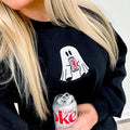 'Diet Coke Ghost' Embroidered Crewneck Sweatshirt T-Shirts, Hoodie | GrindPrints.com