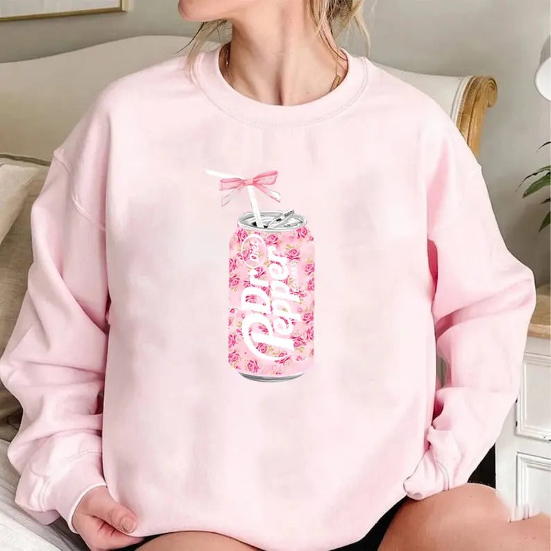 Diet Dr Pepper Sweatshirt, Diet Dr Pepper Gift, Floral Diet Dr Pepper Sweatshirt, Diet Dr Pepper Bow Crewneck, Diet Dr...