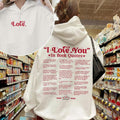 Different Ways Say I Love You In Book Quotes Sweatshirt, I Love You Hoodie, Aesthetic Love You Hoodie, Valentine Gift For...