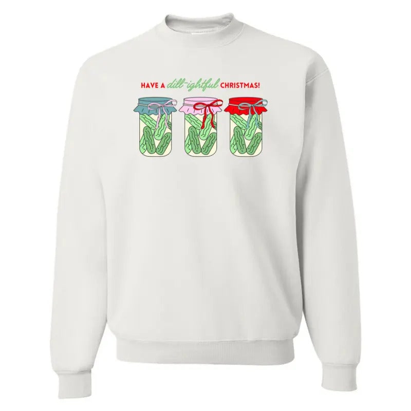 'Dill-ightful Christmas Pickles' Christmas Sweatshirt T-Shirts, Hoodie | GrindPrints.com