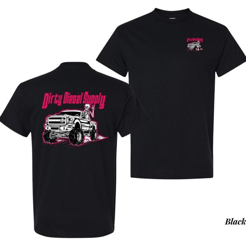 Dirty Diessel Supply Tee Pink Diesel Truck And Skeleton T-shirt Stylish Car Merch For Automotive Enthusiasts Hoodie,...