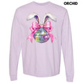 Disco Ball Bunny Ears Long Sleeve Comfort Colors T-Shirt 'NLB' Hoodie, Sweatshirt | GrindPrints.com