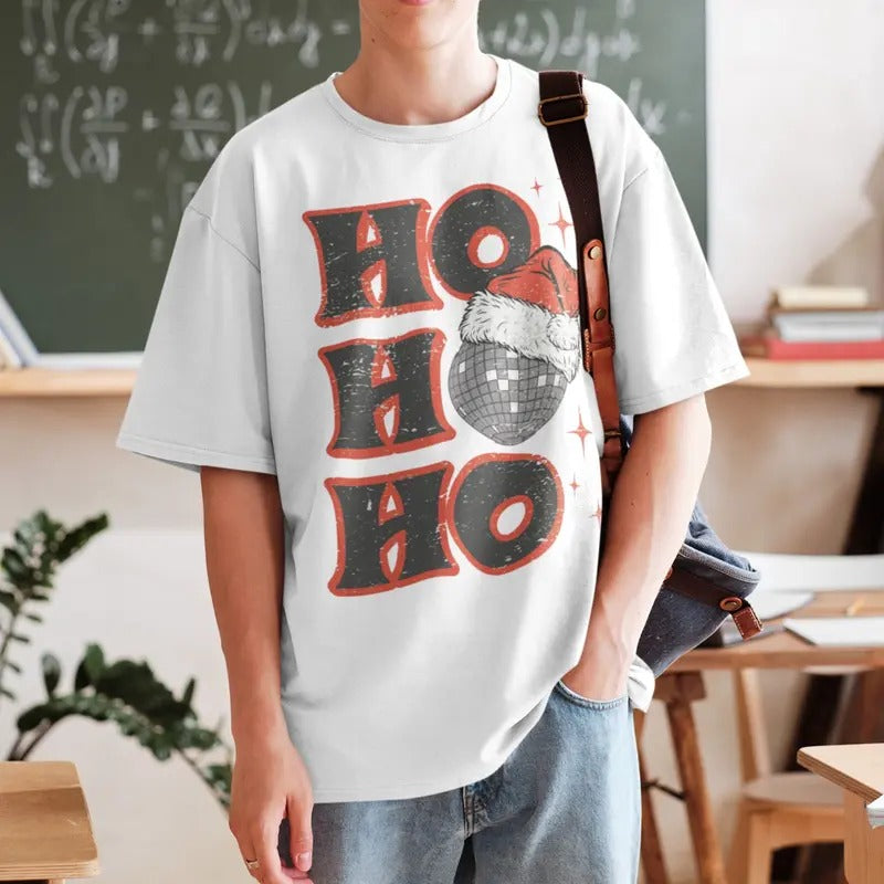 Disco Ball Christmas Tee, Comfort Colors Shirt, Ho T-shirt, Unisex T Shirt Slim-fitting Hoodie, Sweatshirt | GrindPrints.com