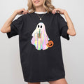 Disco Iridescent Ghost Halloween Comfort Colors Shirt, Iridescent Ghost With Coffee Unhinged Tees, Spooky Season...