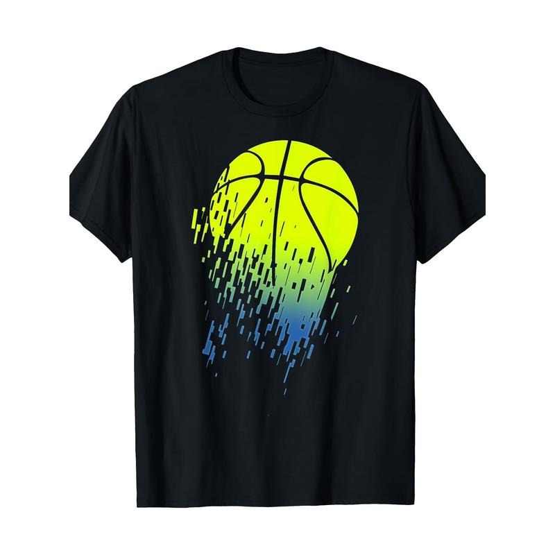 Disintegrating Neon Green Basketball Urban Graphic 220g 100% Cotton T-Shirt made in usa Hoodie, Sweatshirt | GrindPrints.com