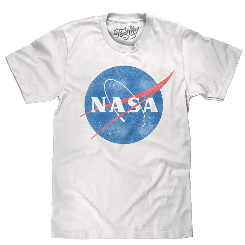 Distressed NASA Logo T-Shirt - White Hoodie, Sweatshirt | GrindPrints.com