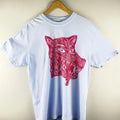Dog Bite Woodblock Hand-Printed T-Shirt Cotton Menswear Top Graphics Streetwear Round Neck Hoodie, Sweatshirt
