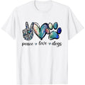 Dog Lover Peace Love Dogs Puppy Paw T-Shirt.made in usa Hoodie, Sweatshirt | GrindPrints.com