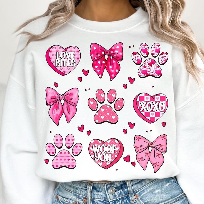 Dog Mama Coquette Valentine Sweatshirt   Dog mom Valentine day Mother Day Gift for Mom T-Shirts, Hoodie | GrindPrints.com