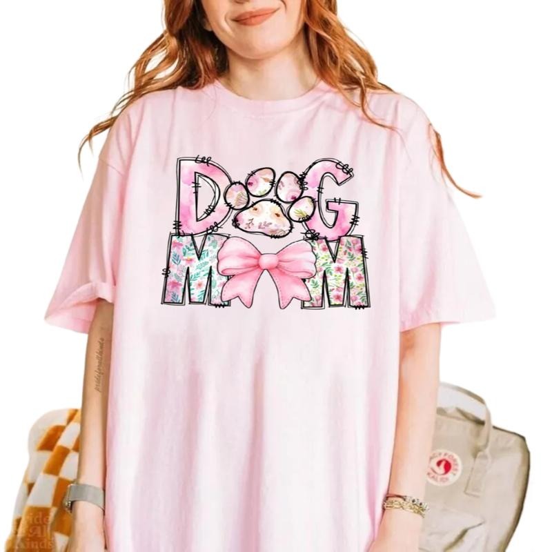 Dog Mama Shirt, Dog Mom Gift, Pet Lovers Shirt For Women, Coquette Dog Lover Gift, Floral Women Graphic Tee, Unisex Short...