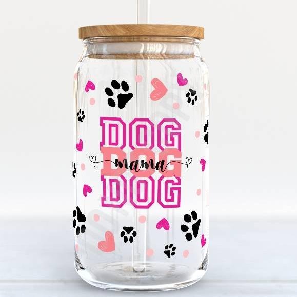 Dog Mama (Hearts & Paws) Libby Glass T-Shirts, Hoodie, Sweatshirt | GrindPrints.com