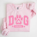 Dog Mama, Pink, Lucky, Shamrock, Lucky Charm, Irish, Retro, St Patrick's Day Sweatshirt, Crew Neck, Women's, Crewneck...