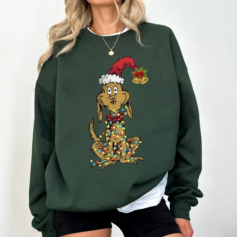 Dog Max Christmas sweatshirt, Cute Whimsical Retro Movie Shirt, Dog Lover Shirt, Christmas Party Gift,  Funny Xmas Gift...