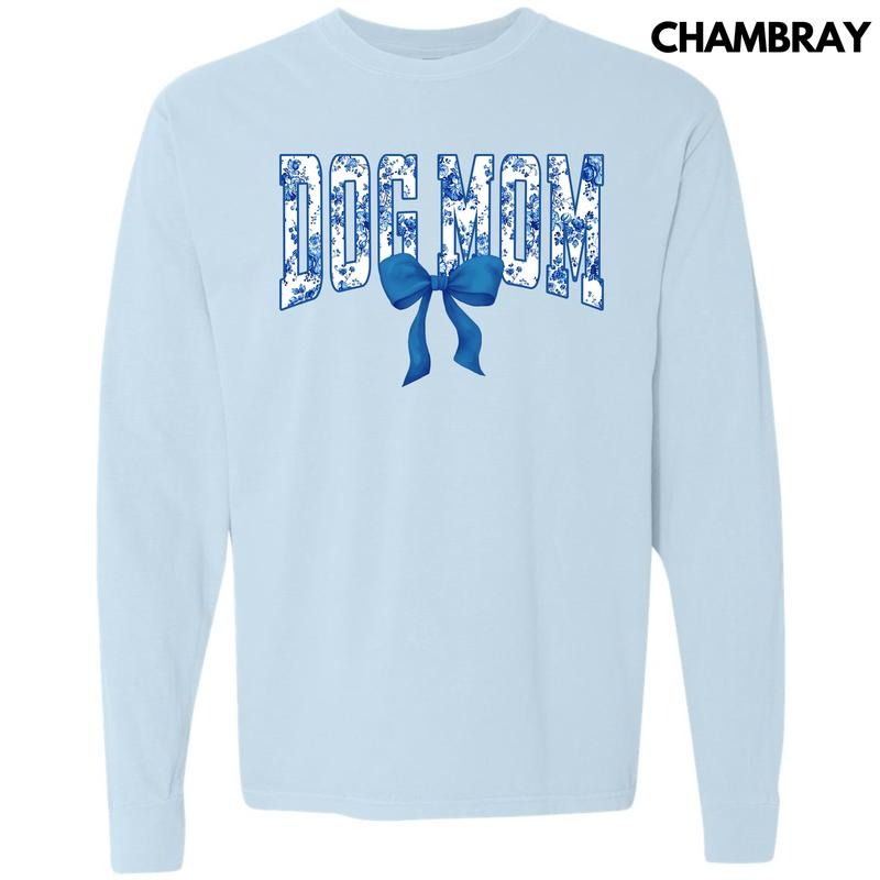 Dog Mom Ginger Jar Florals Long Sleeve Comfort Colors T-Shirt 'NLB' Hoodie, Sweatshirt | GrindPrints.com