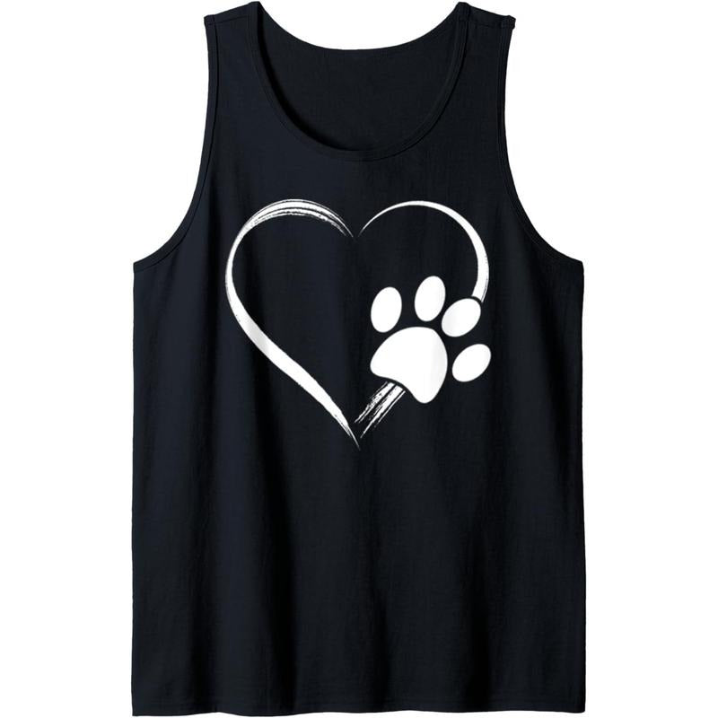 Dog Paw Print Heart T-Shirt - Gift for Mom - Gift for Dad Tank Top MADE IN USA Hoodie, Sweatshirt | GrindPrints.com