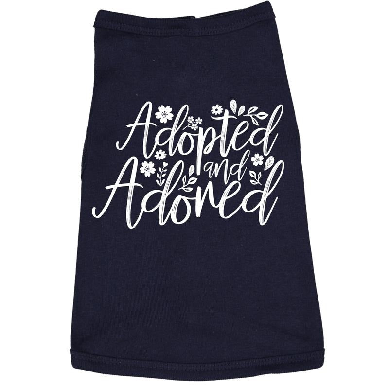 Dog Shirt Adopted And Adored Cute Clothes For Rescue Pet Funny Dog Puppy Shirt Navy Hoodie, Sweatshirt | GrindPrints.com