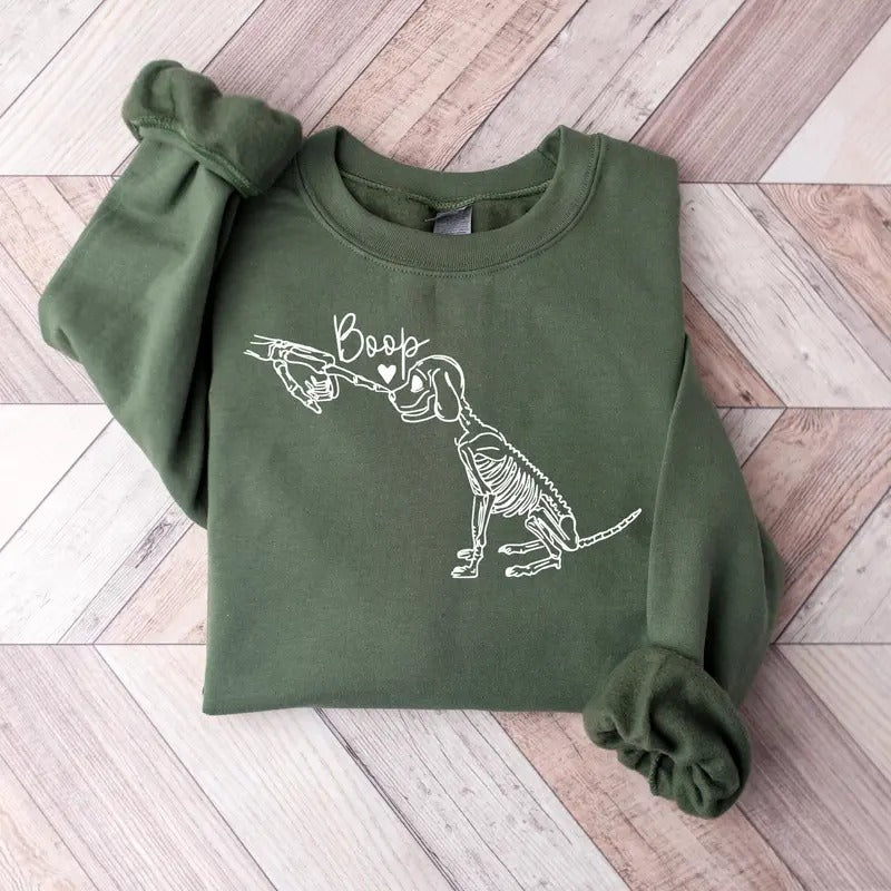 Dog Skeleton Sweatshirt, Funny Dog Shirt, Dog Lover Gifts, Dog Mom Sweatshirt, Spooky Dog Shirt, Skeleton Sweatshirt Hoodie