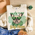 Dog St Patricks Day Dog Mom St Patrick's Day Dog Paw Print Shamrock St Patrick Shirt Dog Lover Gift Clover Hoodie, Sweatshirt