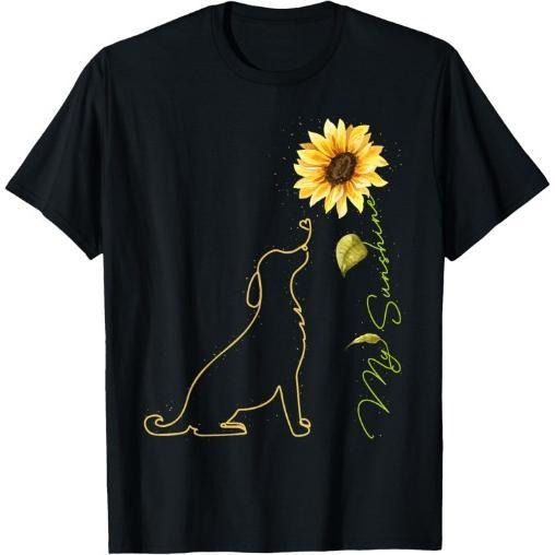 Dog Sunflower, Cute Dog Tees Sunshine Dog Lover | Dog Owner T-Shirt Made in USA Hoodie, Sweatshirt | GrindPrints.com