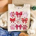 Dog Valentine Coquette Sweatshirt, Hoodie, T-Shirt, Dog Mom Shirt, Valentine's Day Shirt, Dog Paw Print Heart Shirt,...