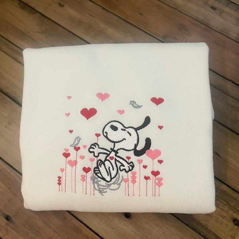 Dog valentines embroidered sweatshirt or tshirt Hoodie | GrindPrints.com