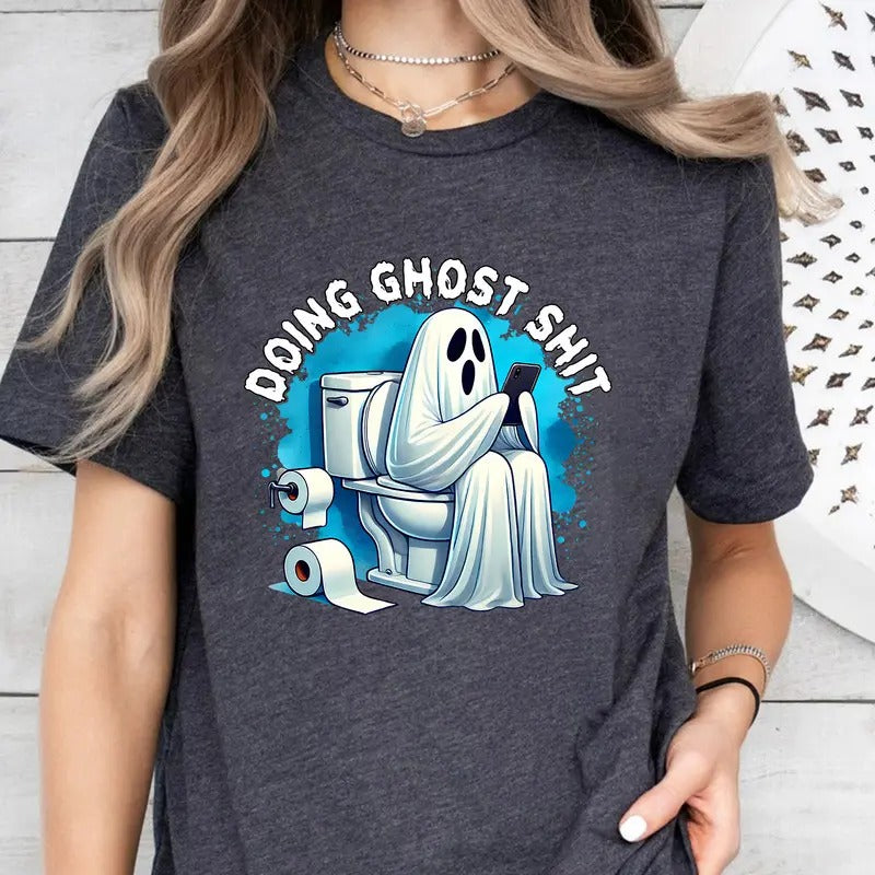 Doing Ghost Shit Halloween Shirt, Halloween Ghost Comfort Colors Shirt,Cute Ghost Shirt,Cute Fall Shirt, Spooky Season...