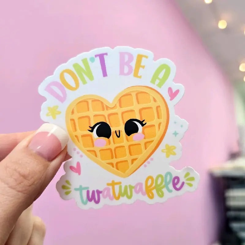 Don't Be A Twatwaffle Waterproof Vinyl Sticker T-Shirts, Hoodie, Sweatshirt | GrindPrints.com