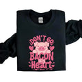 Don't Go Bacon My Heart Sweatshirt, Valentines Party Sweater, Bacon Shirt Long Sleeve Round Neck Classic Cotton Fabric...