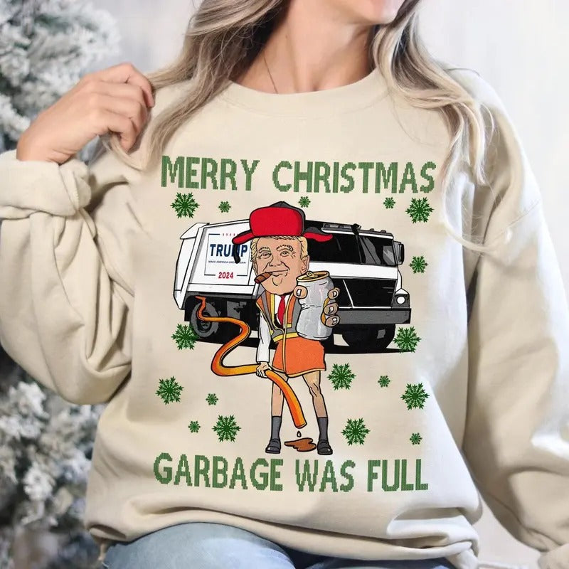 Donald Trump Christmas Sweatshirt, Funny Trump Christmas Sweatshirt, Merry Trumpmas Trending Sweatshirt, Trump Xmas...