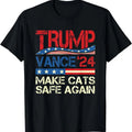 Donald Trump Make Cats Safe Again 2024 Debate Funny T-Shirt | Unisex Cotton Tee Gift | Full Size Hoodie, Sweatshirt