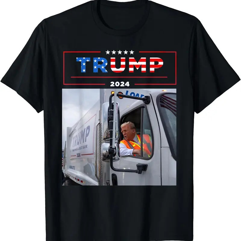 Donald Trump Rides Garbage Truck Shirt Garbage Trump T-Shirts, Hoodie, Sweatshirt