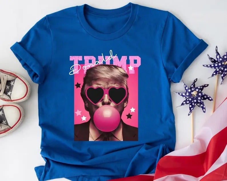 Donald Trump Shirt - Election Trump Shirt - Trump Bubble Gum Shirt - Funny Trump Shirt - Trump Pink Sun Glasses T-Shirt...