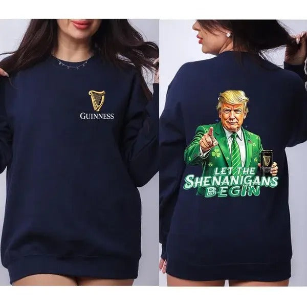 Donald Trump St.Patrick's Day Shirt, Trump Supporter Sweatshirt, Gu!nne$ Hoodie, Beer Drinking Shirt For Men And Women,...