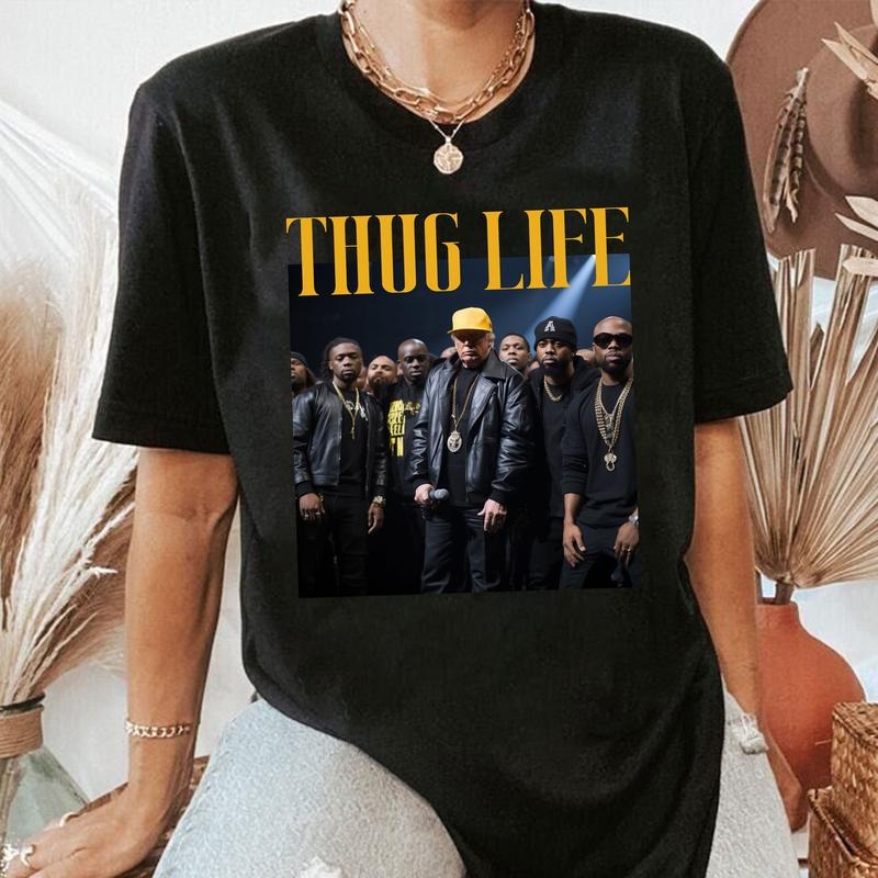 Donald Trump Thug Life Shirt, Trump Streetgang Shirt, Viral Trump Thug Life Shirt Hoodie, Sweatshirt | GrindPrints.com
