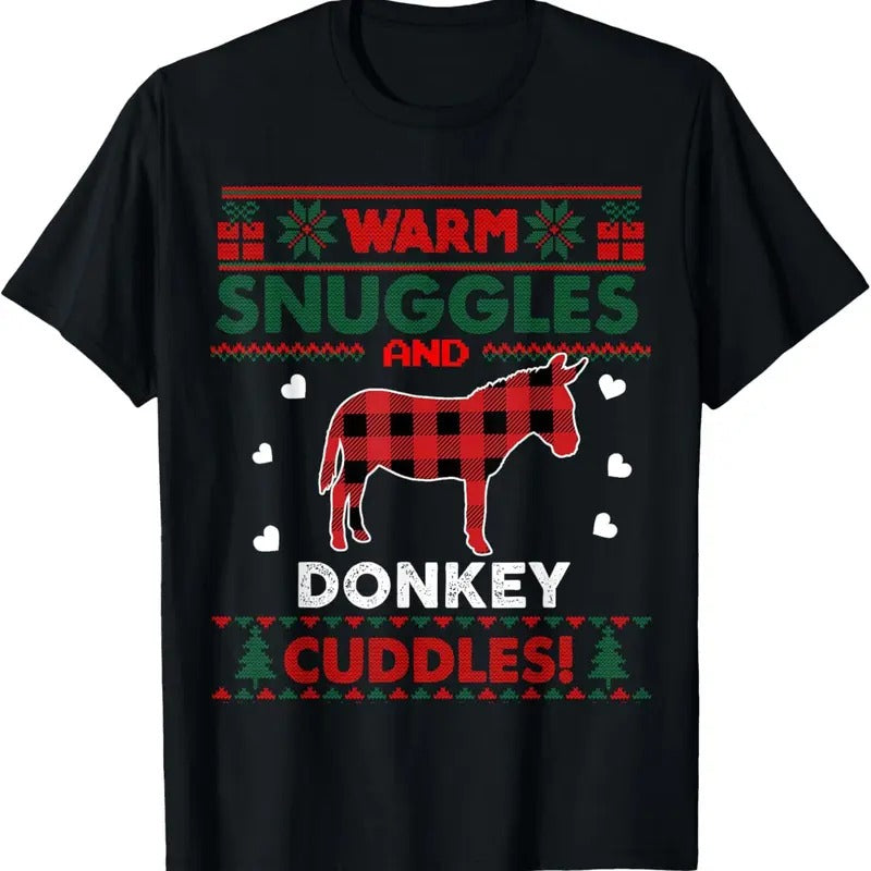 Donkey Lover Christmas Xmas Donkey Christmas Ugly Sweater T-Shirt Hoodie, Sweatshirt | GrindPrints.com