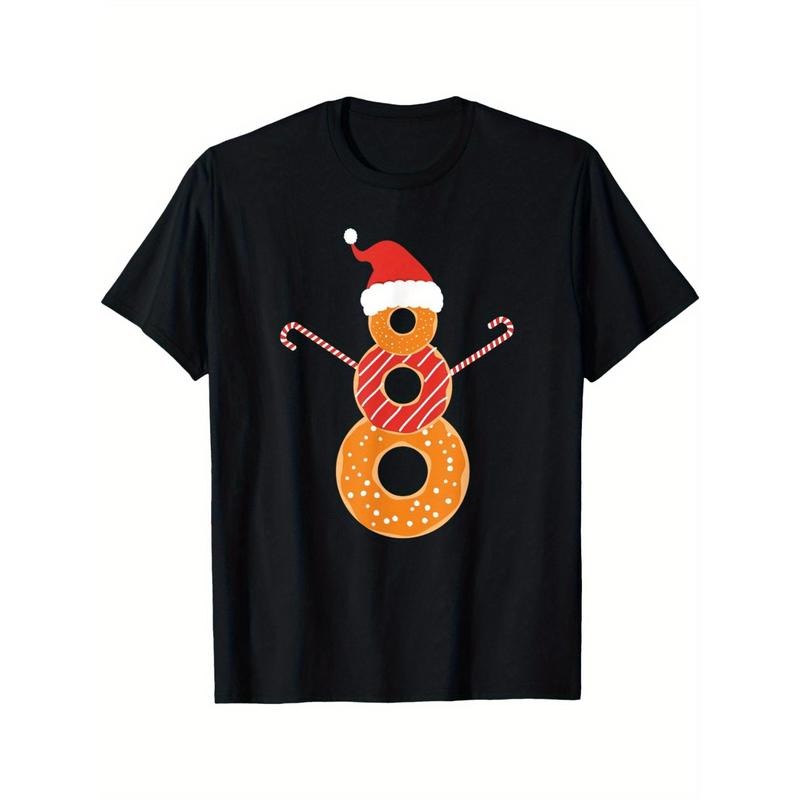 Donuts Snowman Christmas Men's T-Shirt for Donut Lovers made in usa Hoodie, Sweatshirt | GrindPrints.com
