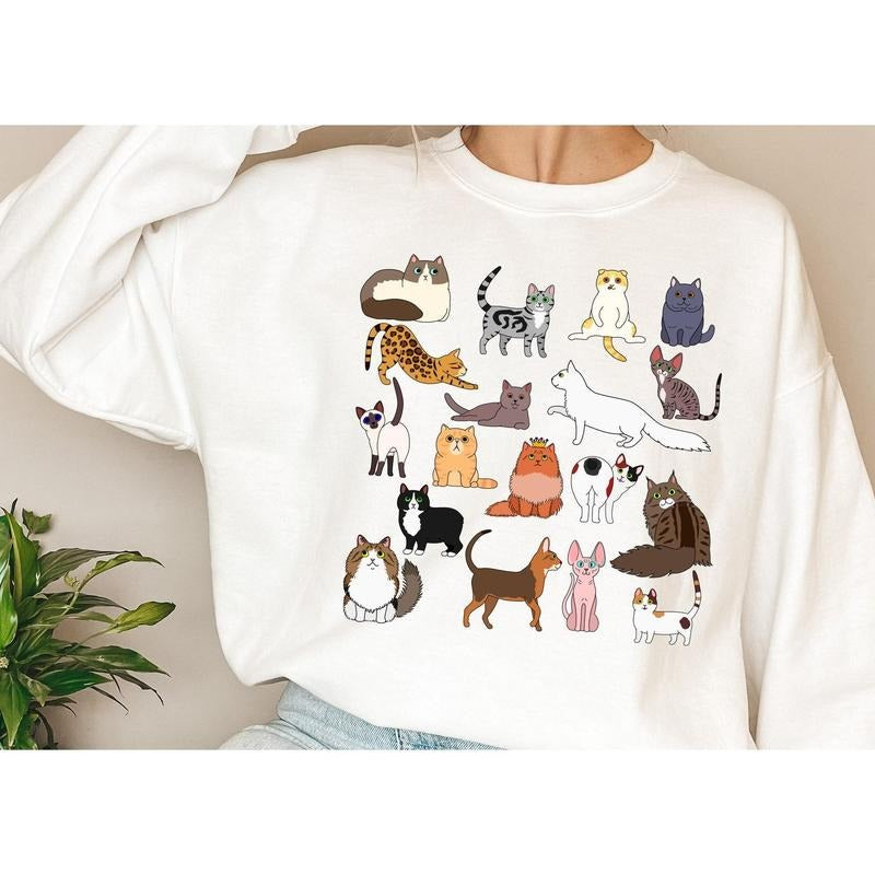 Doodle Cat Theme Shirt, Cottagecore Shirt, Cat Shirt, Cat Lover Shirt, Aesthetic Shirt, Teacher Shirt, Birthday Shirt...